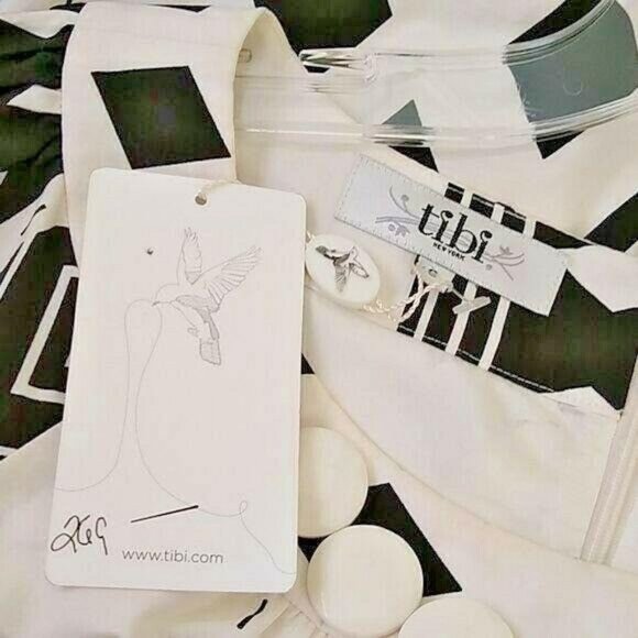 Tibi Dress Shift Black White Side Pockets 6 New - Picture 6 of 7